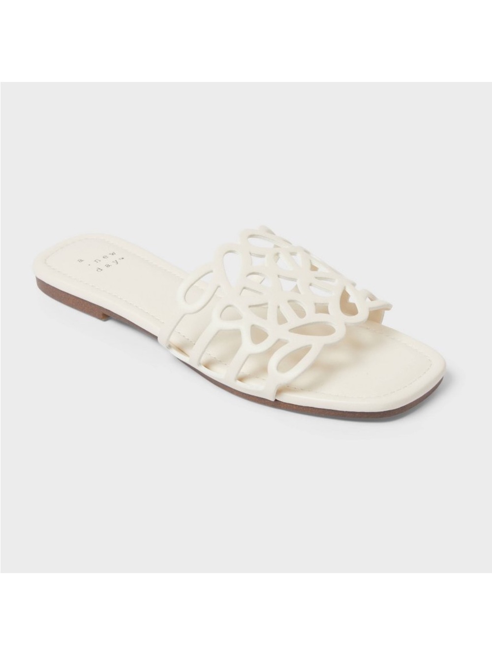 Women’s White Cutout Slide Sandals